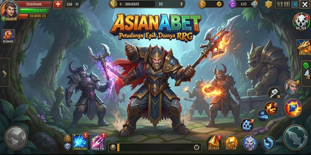 Screenshot ASIANABET menampilkan aksi pertempuran yang intens dalam RPG.