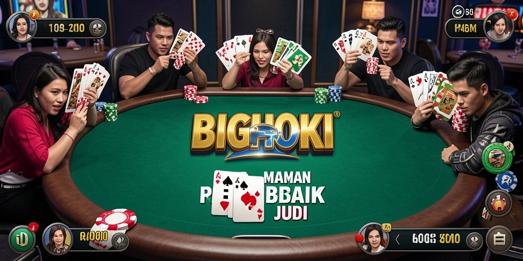 Screenshot utama BIGHOKI menampilkan gameplay seru permainan Poker.