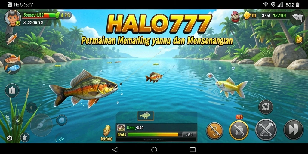Screenshot HALO777 menampilkan gameplay memancing yang menyenangkan dan interaktif.
