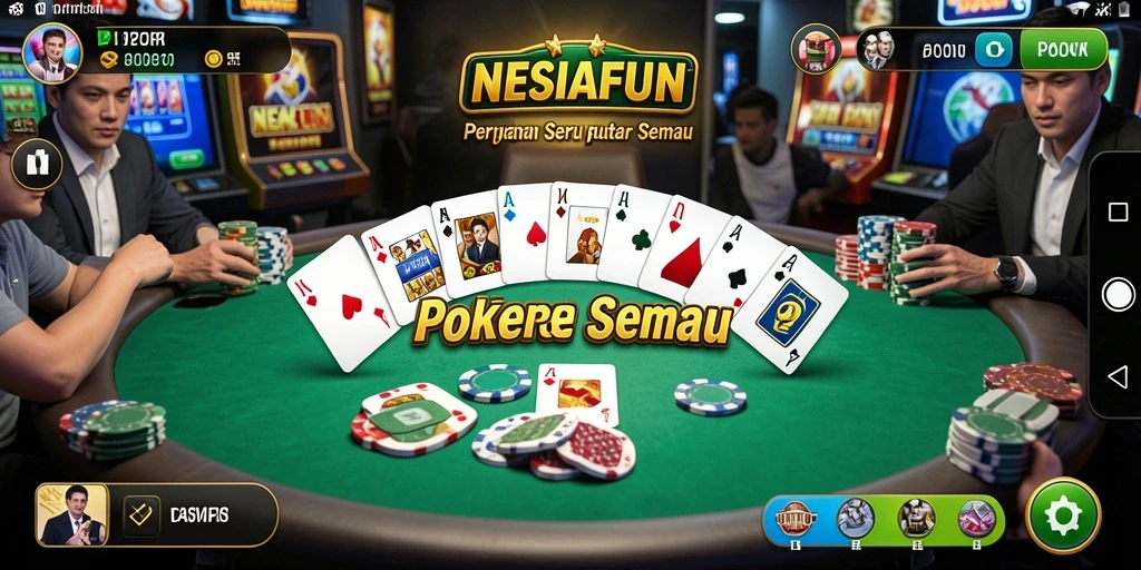 Tampilan menarik gameplay Poker di NESIAFUN.