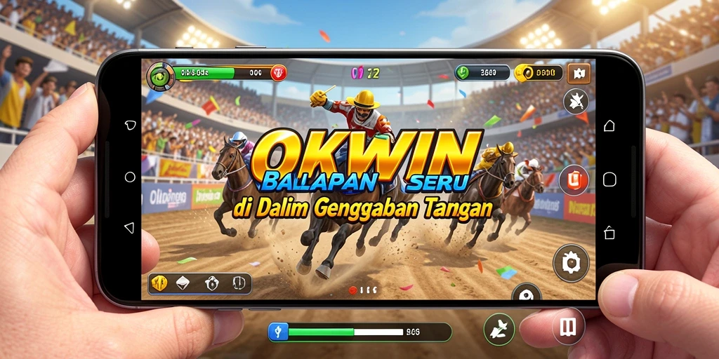 Tampilan gameplay balapan yang seru dan mendebarkan di OKWIN.