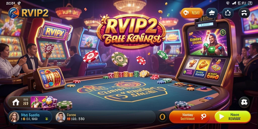 Screenshot utama RVIP2 menampilkan gameplay kasino yang menarik.