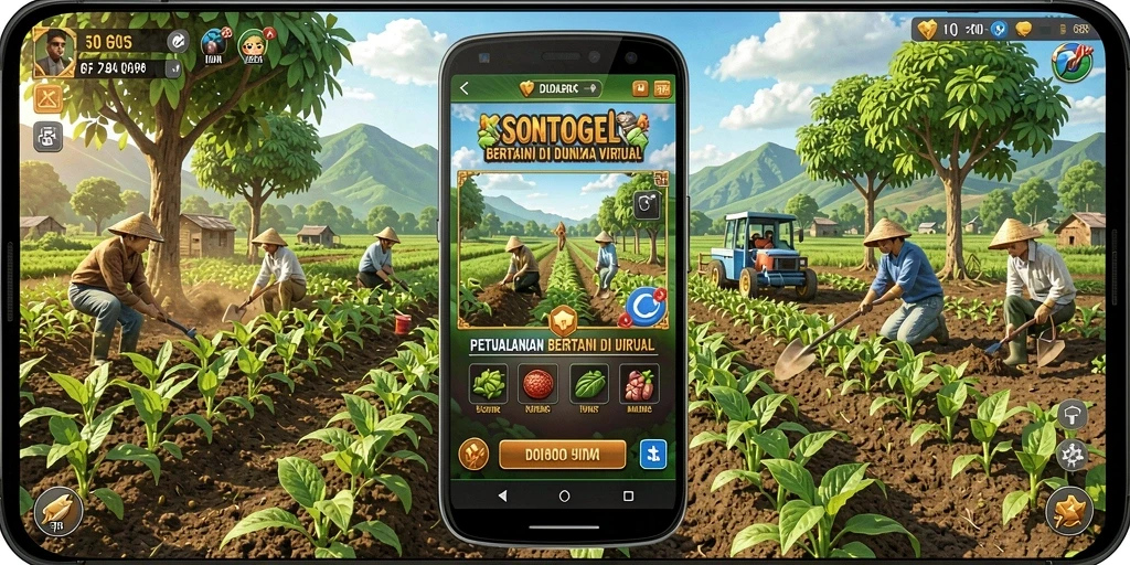 Tampilan permainan <strong>SONTOGEL</strong> yang menawan dengan aktivitas bertani.
